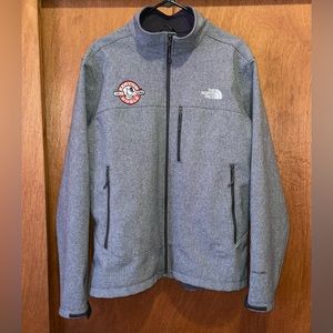 The North Face Windwall Mens Large Gray Jacket embroidered hardware logo